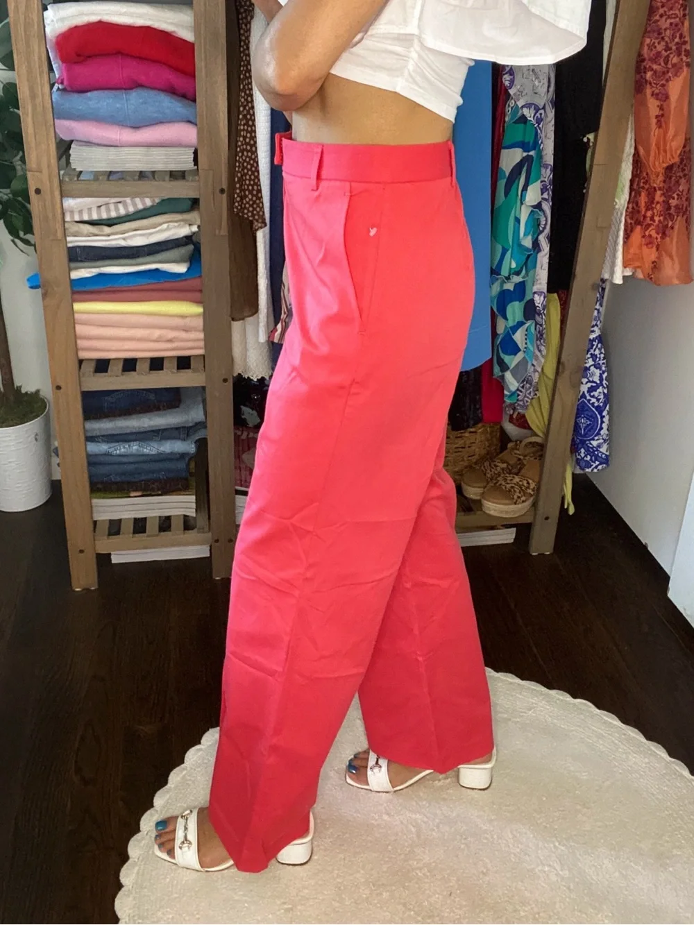 J.McLaughlin Brock Women’s Wide-Leg Pants in Vibrant Coral! 🦞